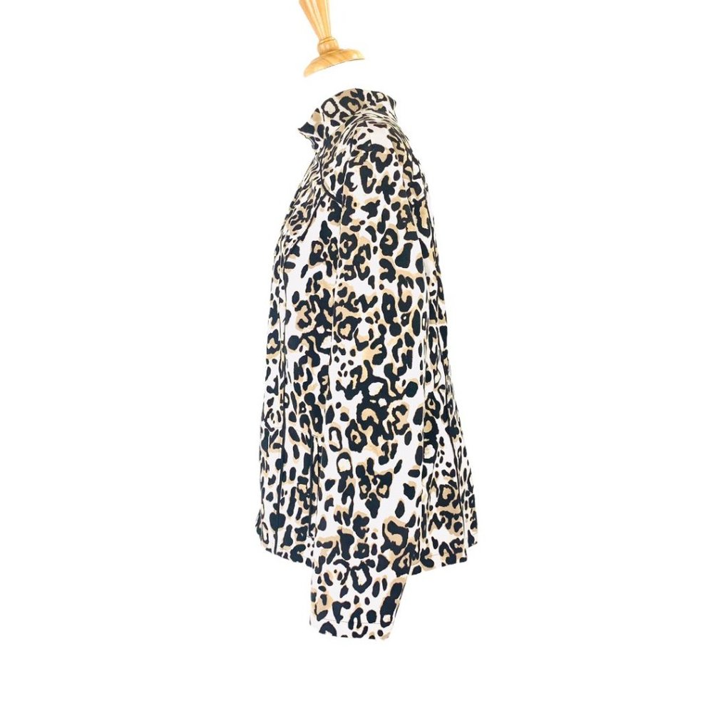 Chicos Zenergy Fully Reversible Jacket Black one side & Animal Print Sz One - Picture 10 of 13